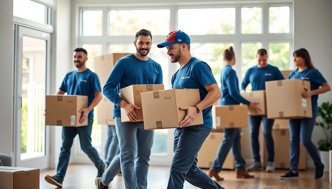 Moving company Vancouver employees seamlessly handle the relocation process in a bright home environment.