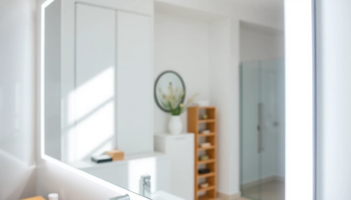 Illuminate your reflection with a stylish mirror light mirror in a modern bathroom setting.