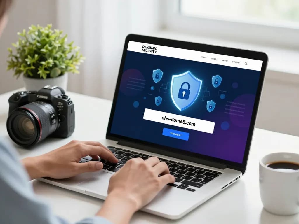 Safe browsing verification on shs-dome5.com with security icons and user interaction.