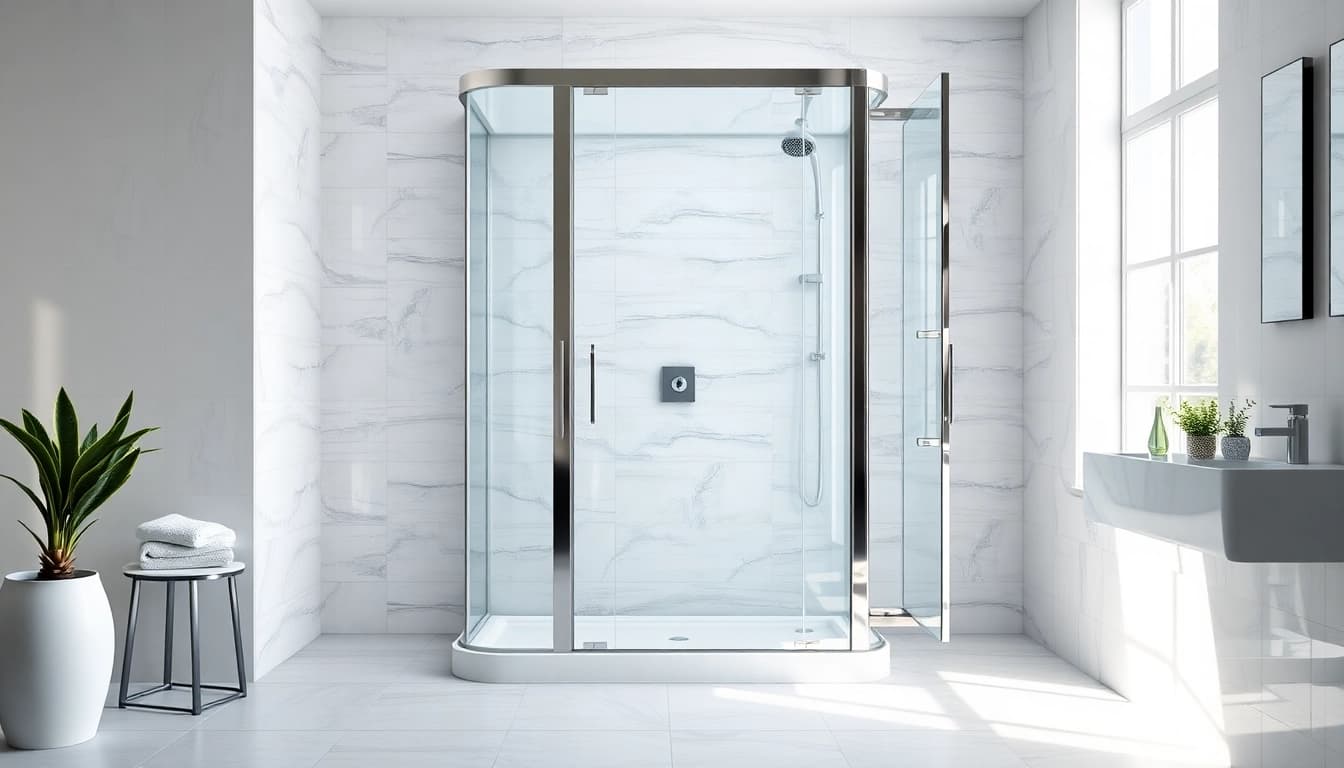 Genießen Sie die Eleganz der sonni Duschkabine in einem modernen Badezimmer-Design.