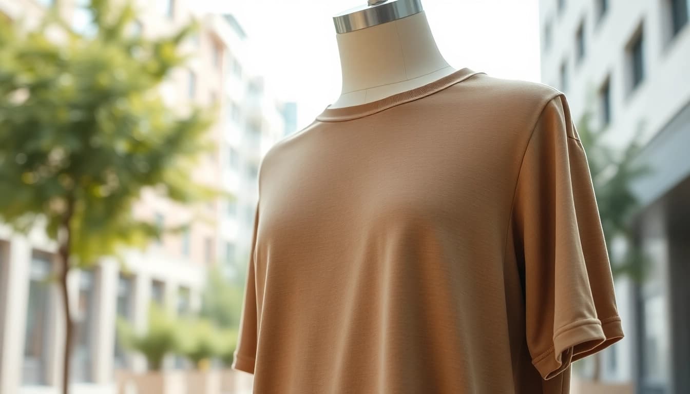 Showcase drop shoulder t shirt with relaxed fit and stylish design on minimalist mannequin.