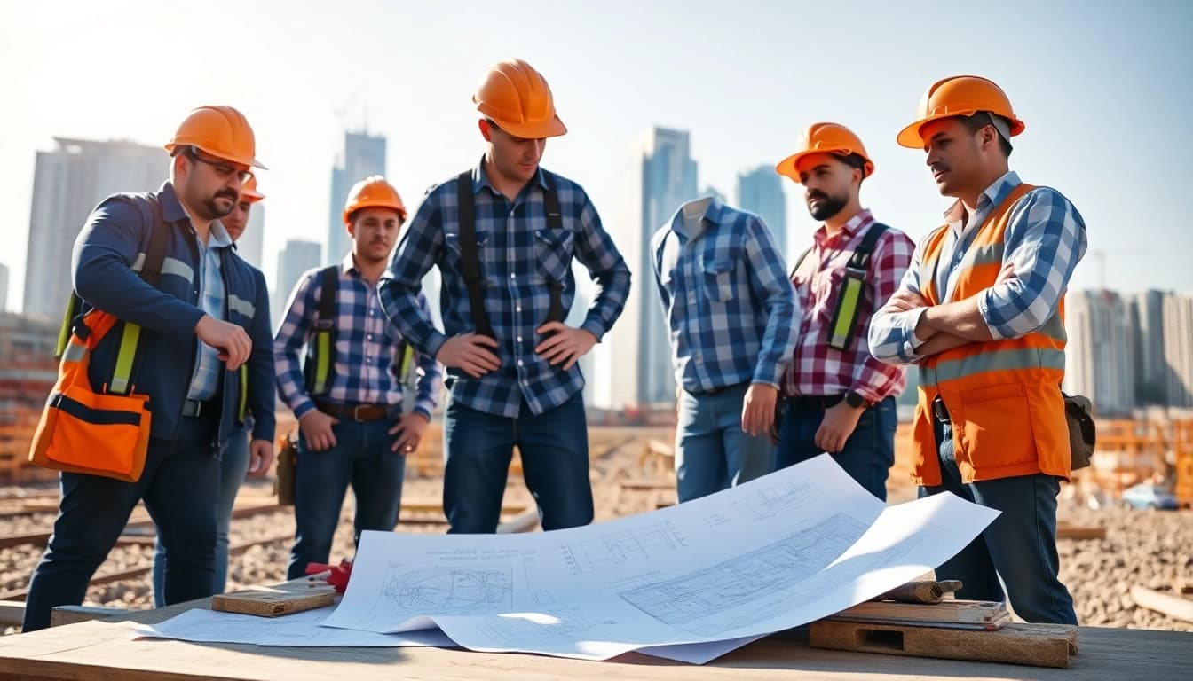 Construction advocacy at work with professionals collaborating on-site to build a better future.