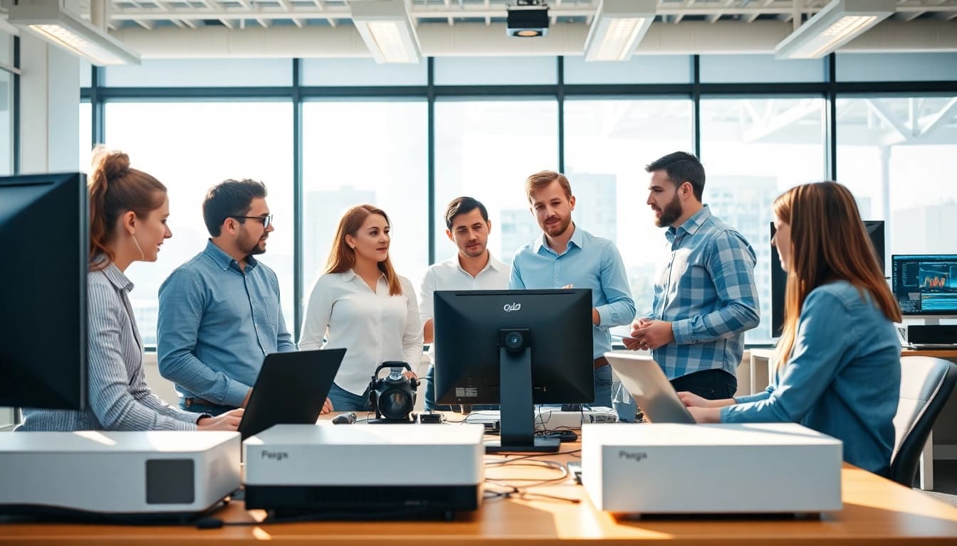 Engaged team utilizing managed it support services in a modern office setup.