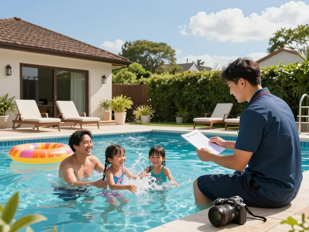 Dolphin Pool Services ensuring a happy family day at the pool with professional maintenance and care.
