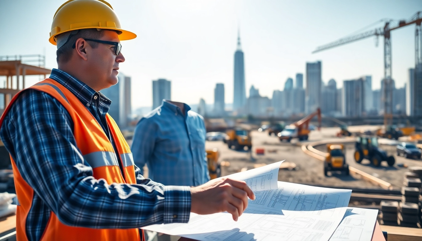 New Jersey Construction Manager supervising a bustling construction site, showcasing effective leadership and teamwork.