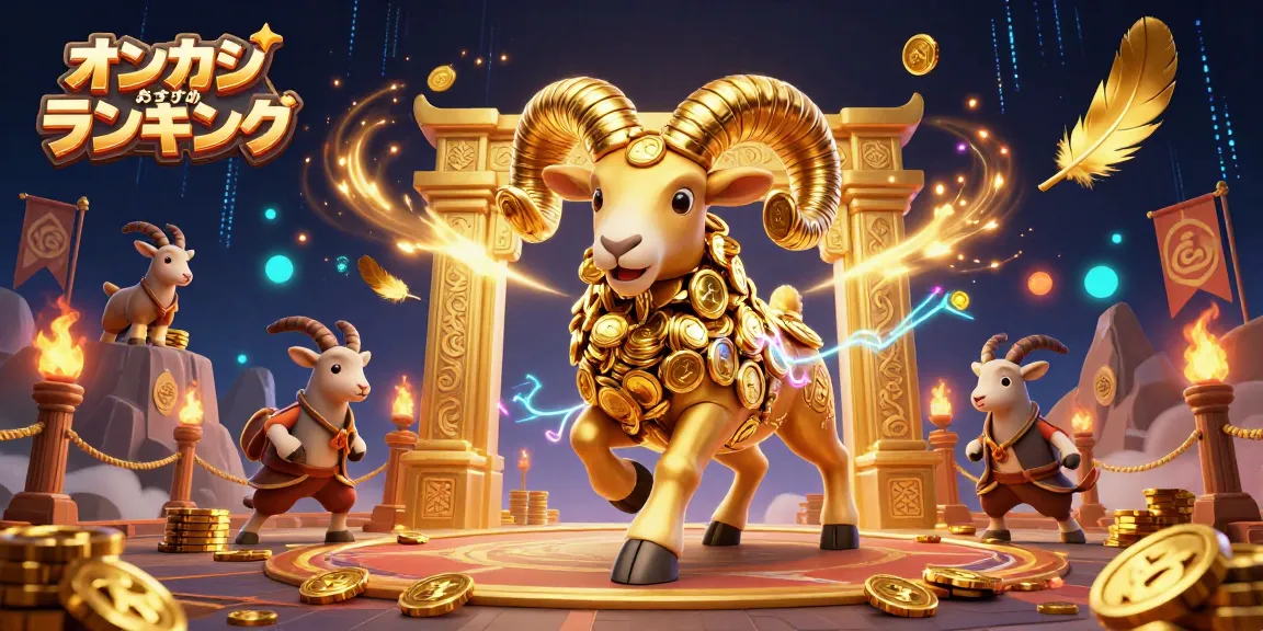 オンカジ おすすめ ランキングで、金色の角を持つキャラクターがインパクトを持って登場するカジノイラスト