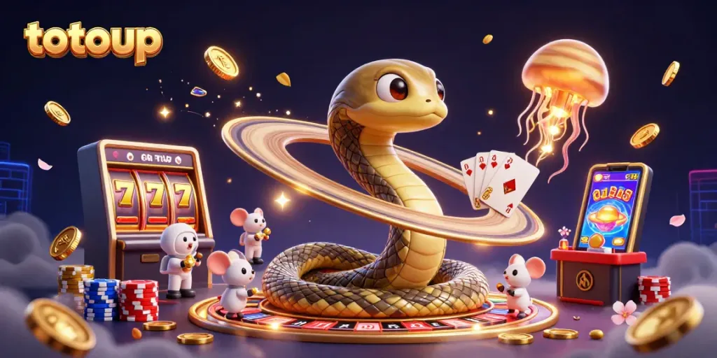 Engage with the totoup experience, where astronaut mice and a celestial dealer elevate your gaming adventure.