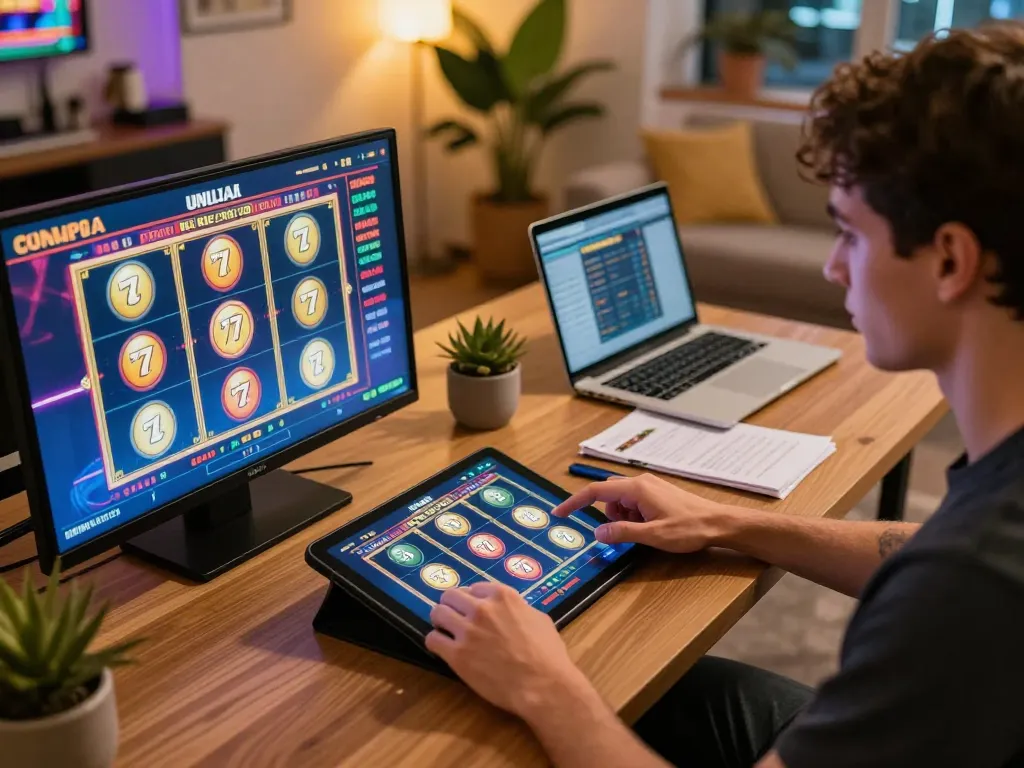 Engage with exciting link slot777 gameplay on a stylish tablet setup at home