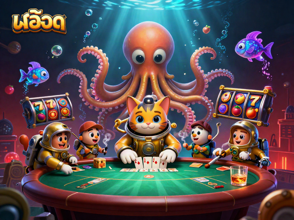 Spin to win exciting สล็อต jackpots in this vibrant 3D casino scene filled with action.