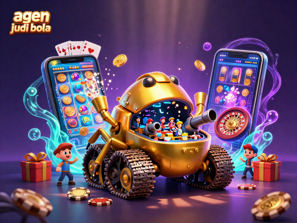 Experience thrilling sports betting with agen judi bola featuring a vibrant casino scene with miniatures.