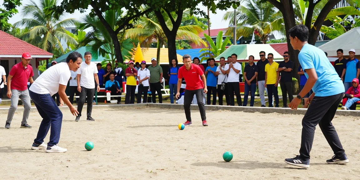 FOPI Kota Manado dalam kompetisi petanque yang meriah di taman lokal.