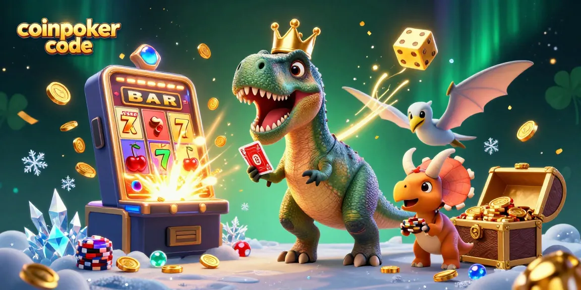 Utilisez le coinpoker code pour découvrir l'univers dynamique du casino avec un T-Rex amusant et ses amis.