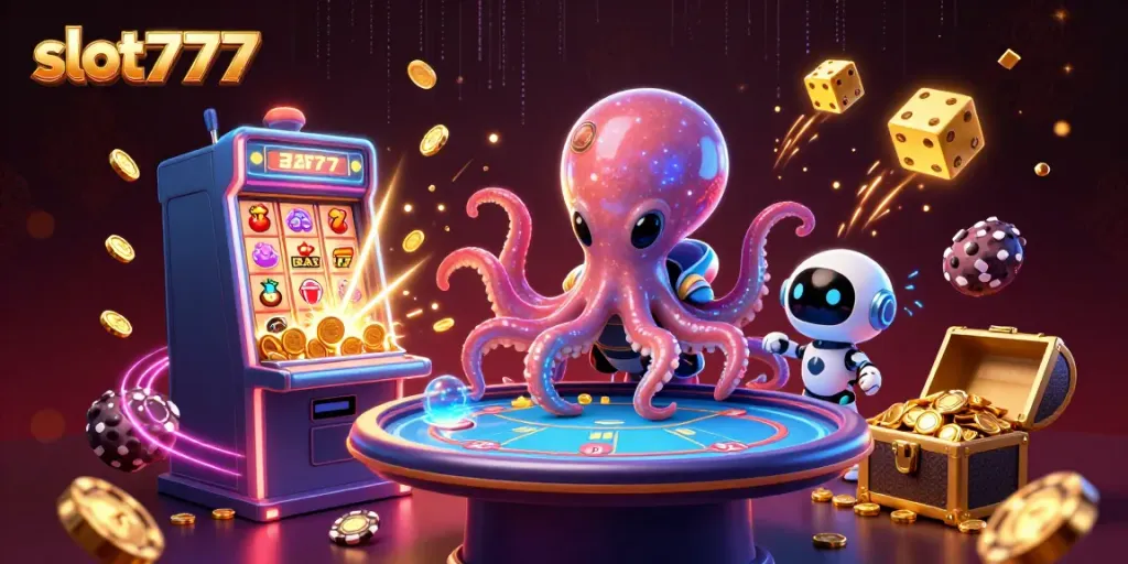 Mendapatkan jackpot dengan slot777 dan alien ceria di kasino 3D yang glamor.