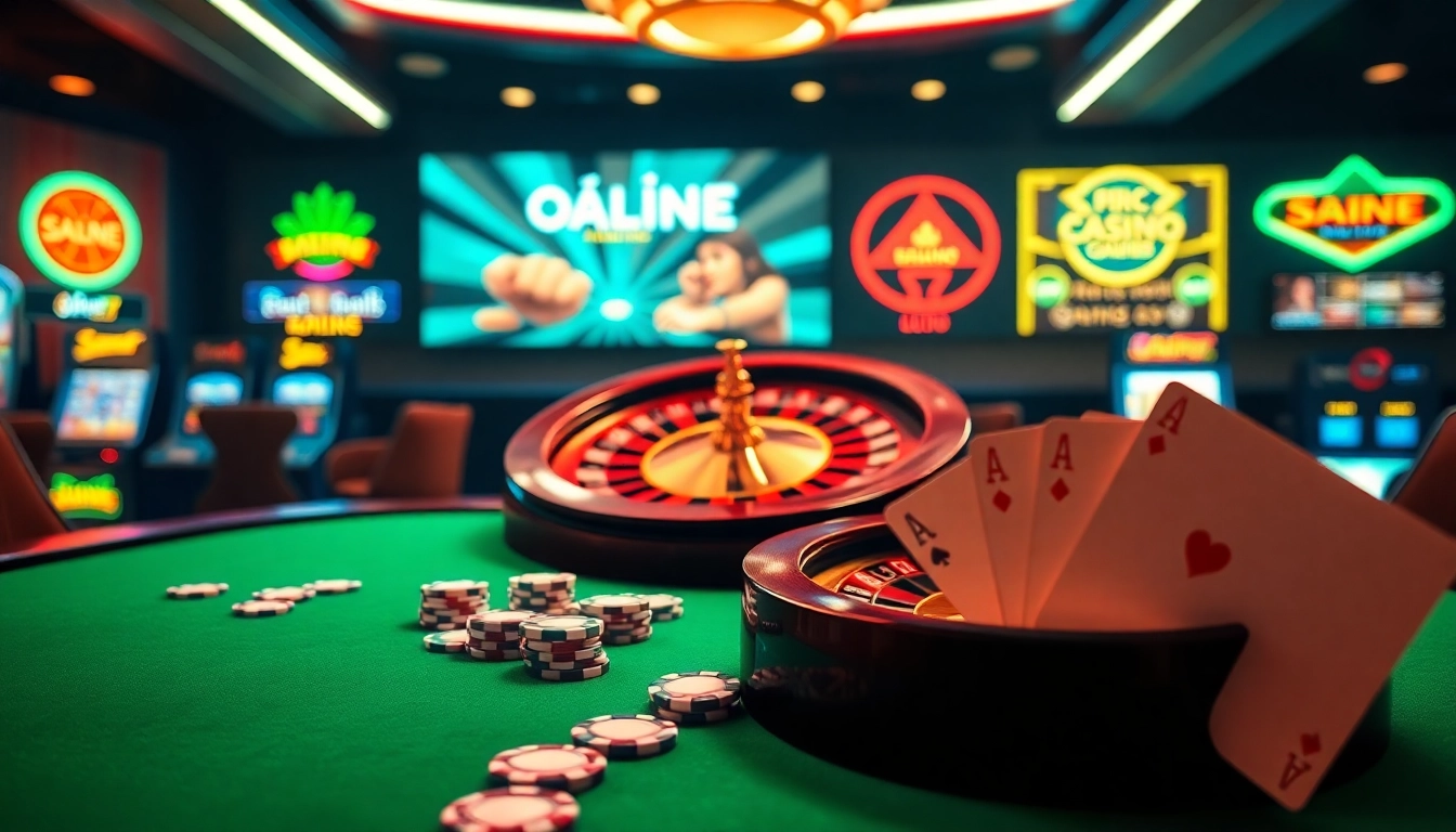 Experience thrilling gameplay at https://8kbetal.com/ with an elegant casino scene featuring a roulette wheel and poker chips.