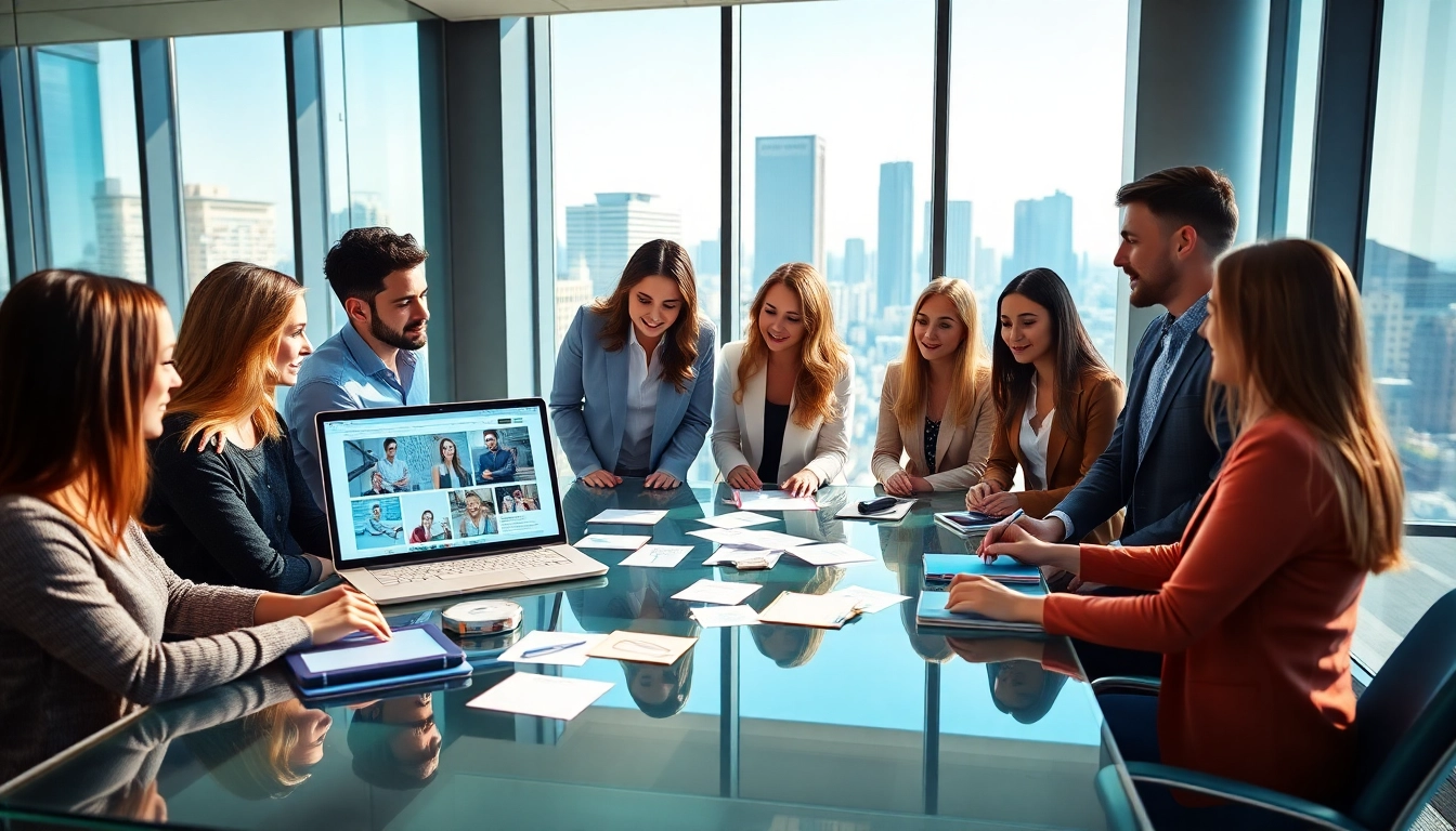 Creative professionals strategizing effective medspa marketing solutions in a modern office.