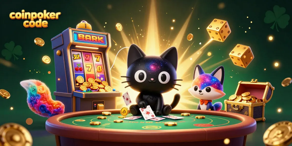 Explorez coinpoker code avec un chat noir de trou noir au casino, remplissant des jetons d'or et des cartes.