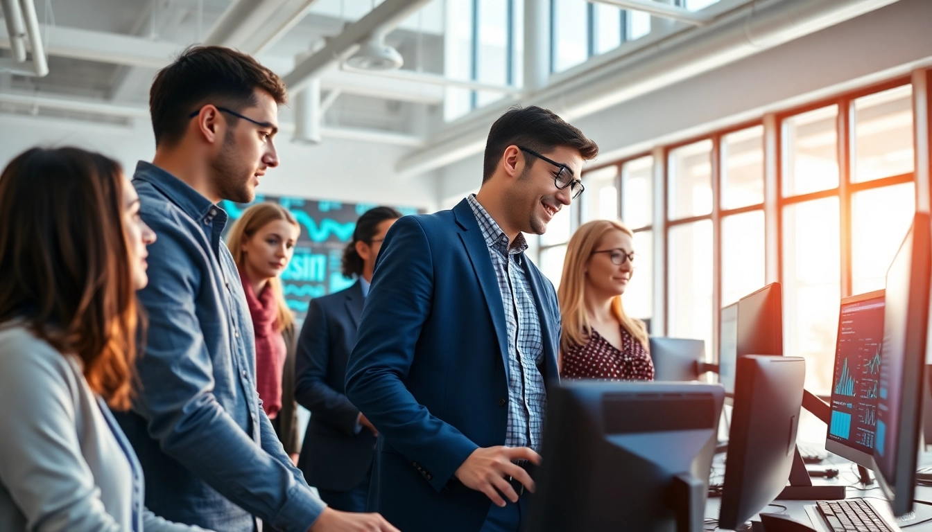 Delivering managed it services lakeland in a modern office setting with a diverse IT team.