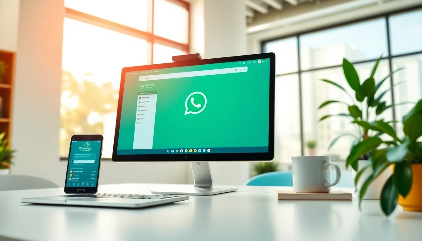 Engaging view of WhatsApp Business CRM interface on a modern digital workspace.