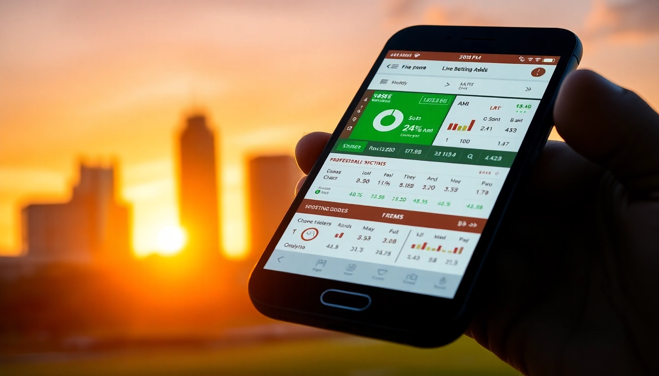Engaging sports betting apps Oklahoma interface on a smartphone showcasing live odds.