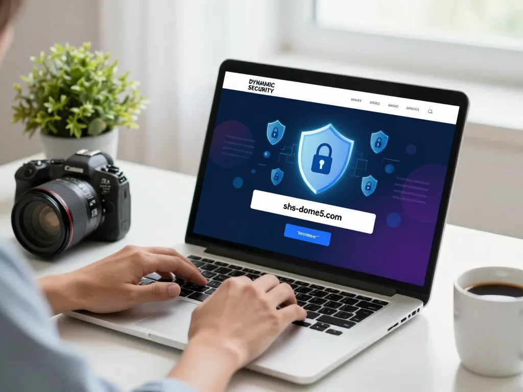 Safe browsing verification on shs-dome5.com with security icons and user interaction.
