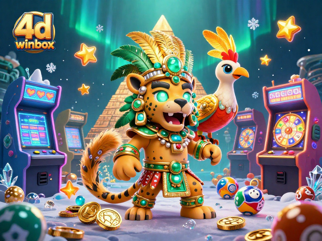 Engage with the excitement of 4d winbox lottery results, showcasing 3D characters and vibrant game elements.
