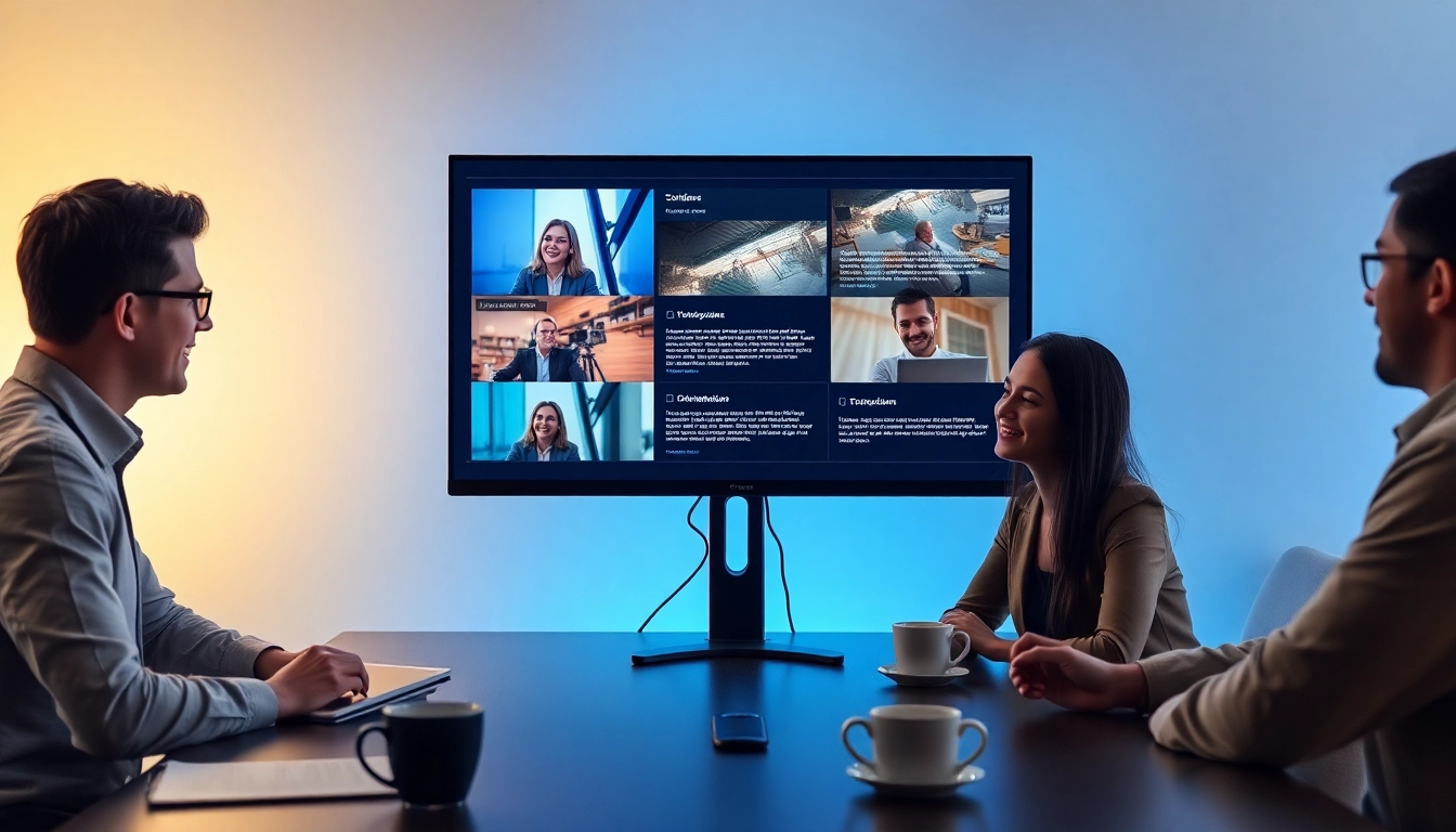 Video to promptgenerator technology showcased in a modern workspace with professionals analyzing video content.