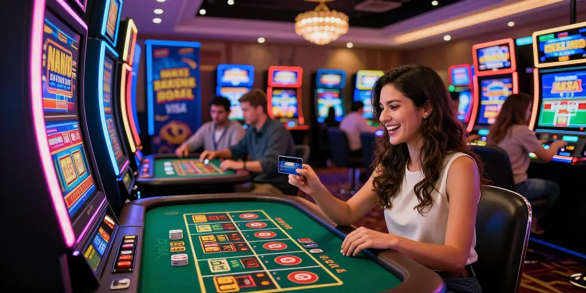 Players enjoying credit card casinos at https://scoarch.org.uk with vibrant slot machines and promotions.