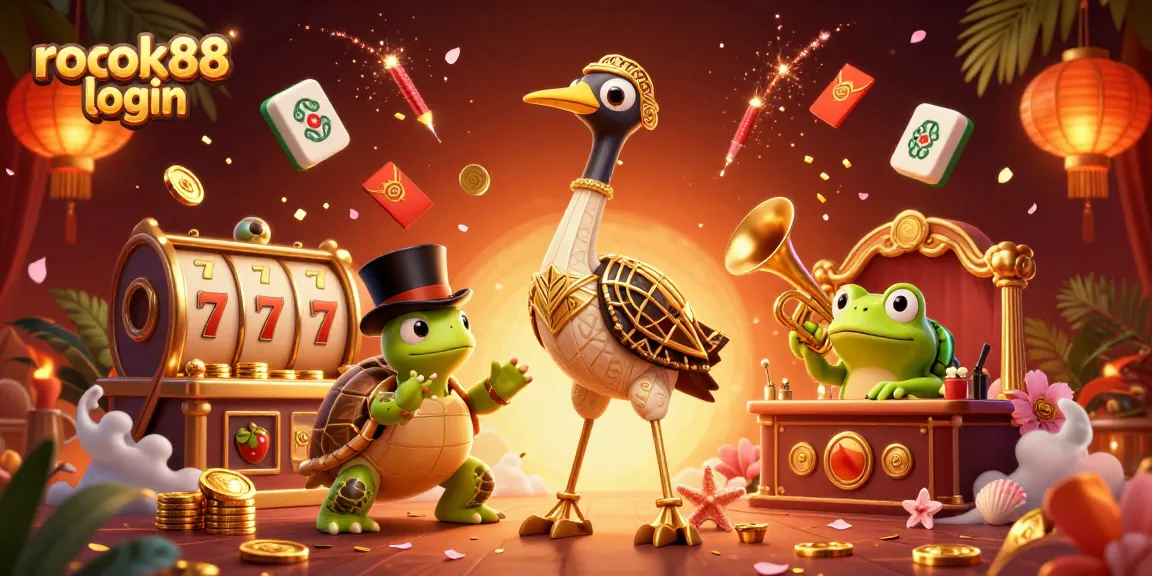 Play exciting games at rokok88 login with a vibrant casino experience featuring colorful characters and elements.