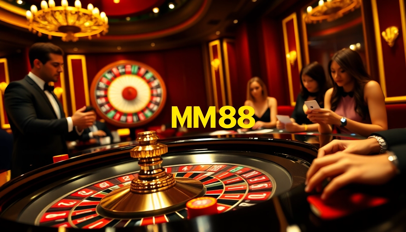 Experience the thrill of online gaming at https://mm88.today/ with a stunning roulette table setup.