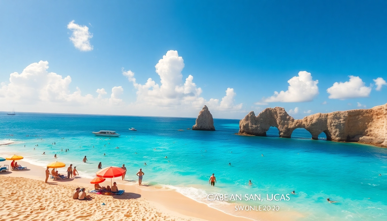 People enjoying various things to do in Cabo San Lucas on a beautiful beach.