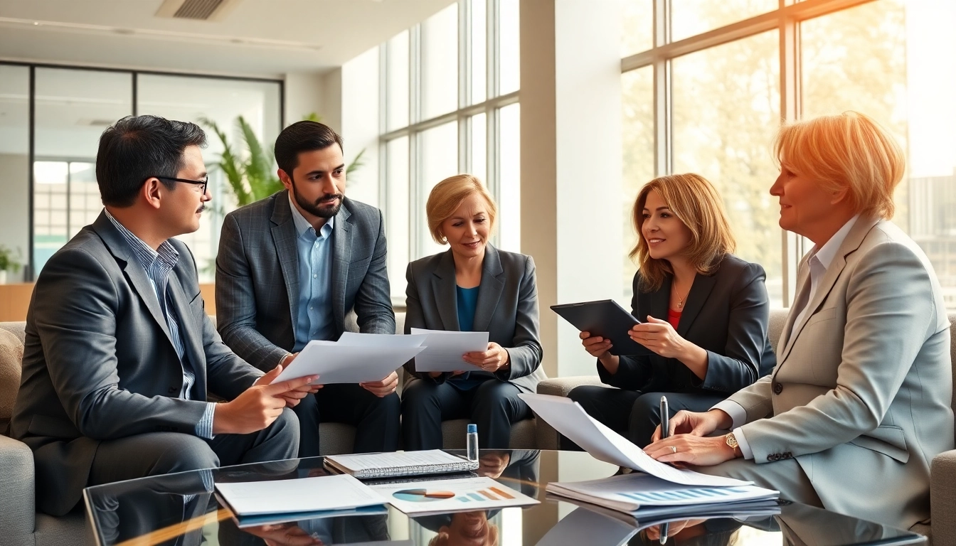 Engaged team strategizing retirement planning San Antonio in a bright, modern office.