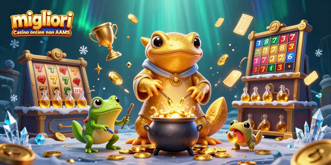 Scopri i migliori casino online non AAMS con slot e premi in un'illustrazione 3D vivace.