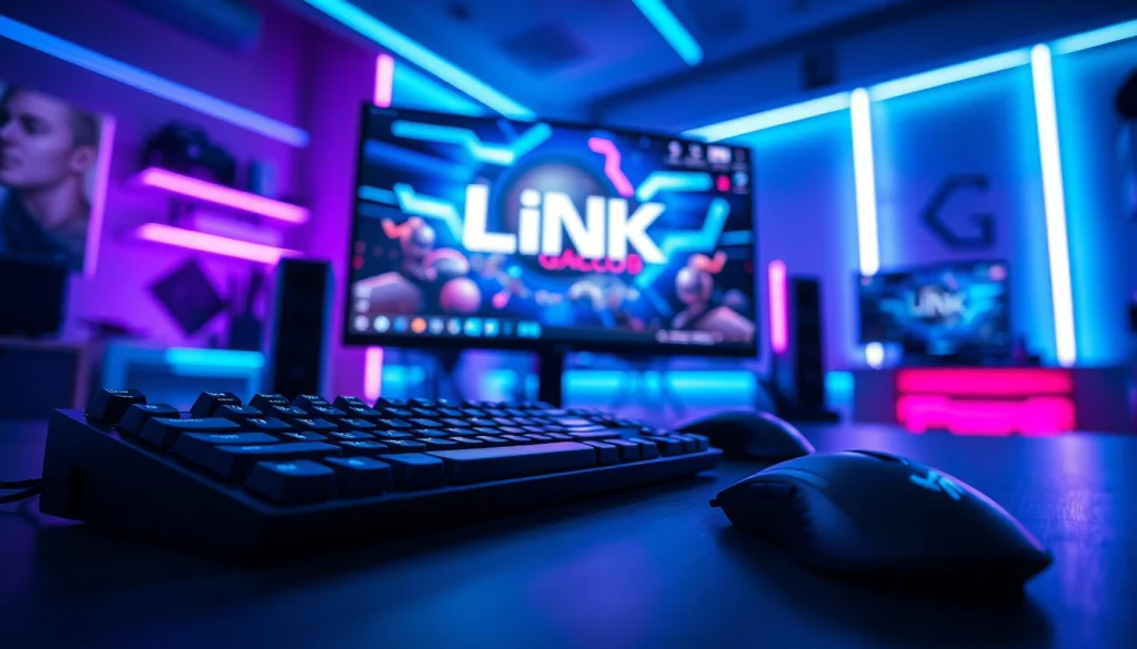 Menampilkan link gacor unogg game di monitor gaming dalam suasana yang energik dan futuristik.