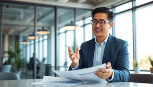 카드 현금화에 대해 설명하고 있는 전문가의 모습, 신뢰와 전문성을 강조합니다.