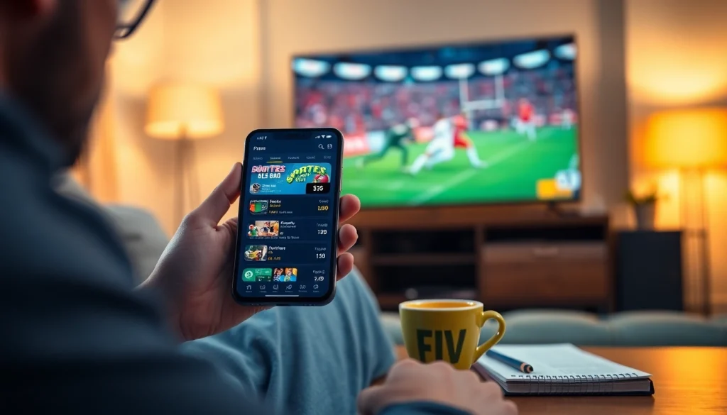 Discover a vibrant sports betting setup offering the best sports betting sites India on a smartphone interface.