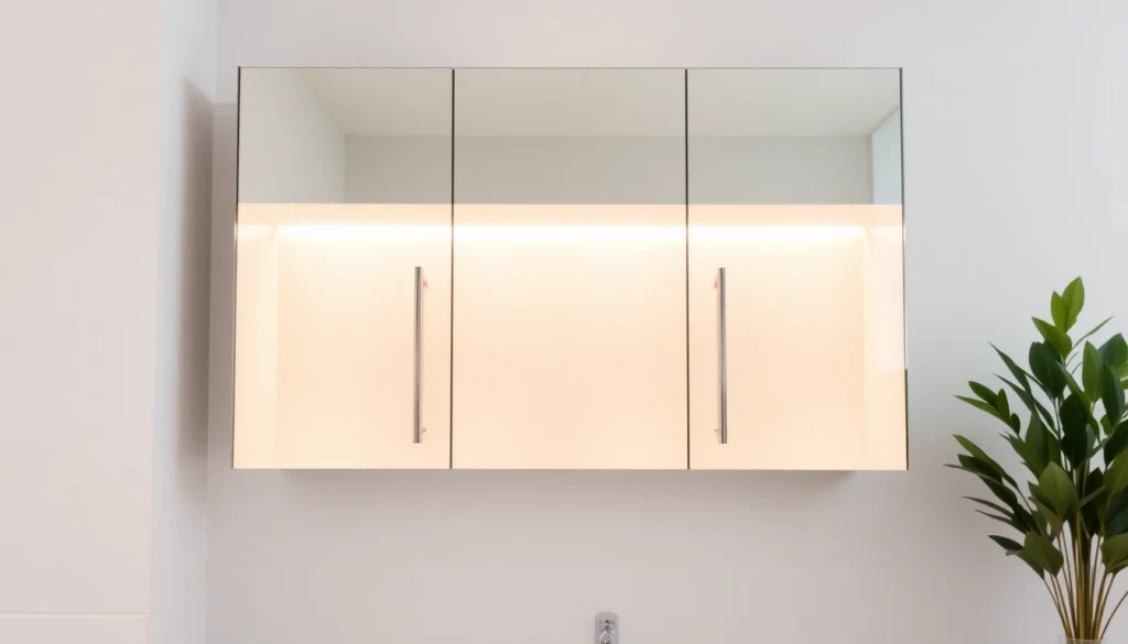 Hervorhebung des sonni Spiegelschrank mit stilvollem Design und integrierter Beleuchtung.