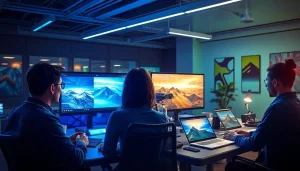 Nano Banana Pro in a modern workspace showcasing AI image editing innovation and collaboration.