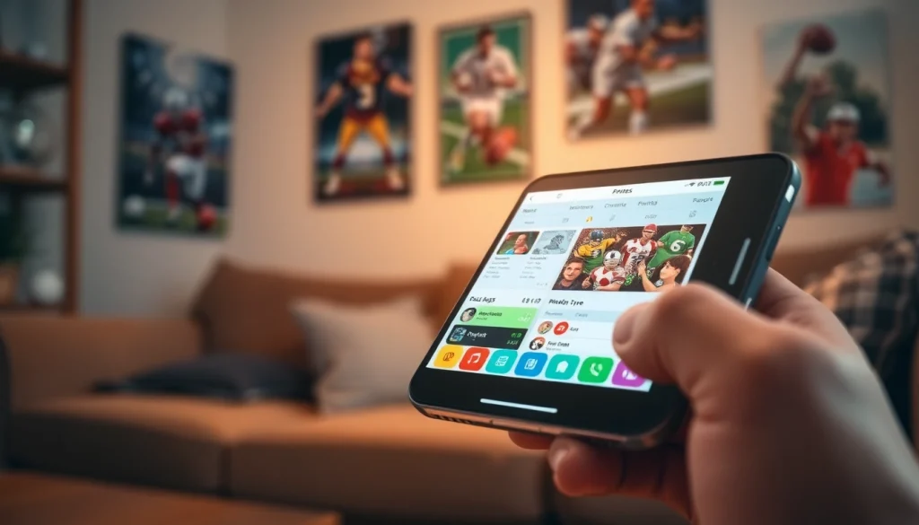 Explore the interface of sports betting apps California featuring vibrant graphics on a smartphone.