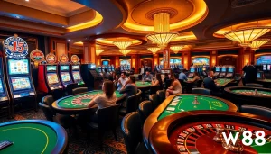 Feel the thrill of winning at W88 with vibrant casino tables and exciting gaming action.