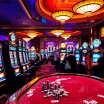 Players enjoying the vibrant onicplay slot machines in a luxurious casino setup.