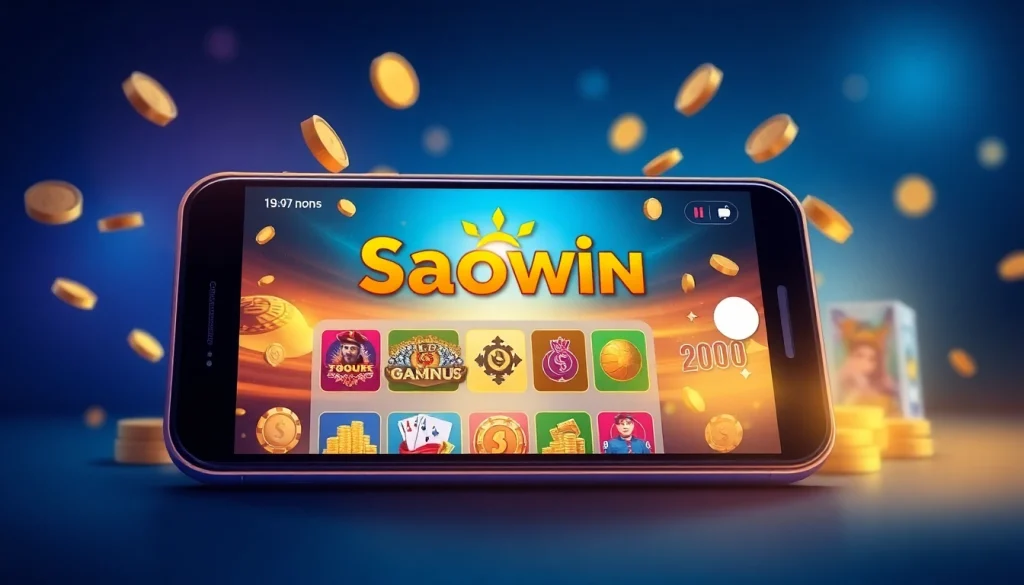 Ứng dụng di động Saowin APK trình diễn các trò chơi casino đa dạng cho trải nghiệm chơi game trực tuyến hấp dẫn.