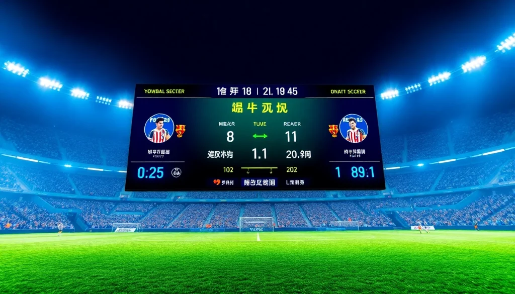 ติดตามผลบอล888 ด้วยสกอร์บอร์ดที่สดใสในสนามฟุตบอลที่เต็มไปด้วยแฟนๆ