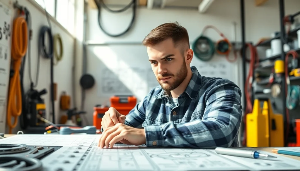Electrician apprenticeship Hawaii hands-on training in a bright workshop.