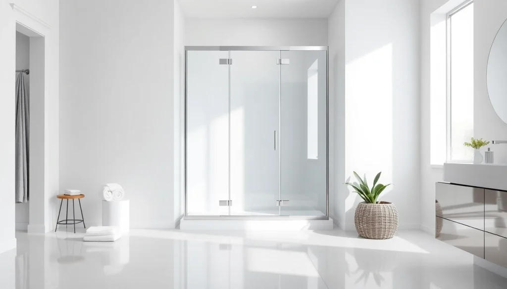 Installation einer modernen duschkabine 90x90 komplett in einem eleganten Badezimmer.