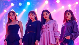 Blackpink members Jisoo, Jennie, Rosé, and Lisa in stylized poses, showcasing their individuality.