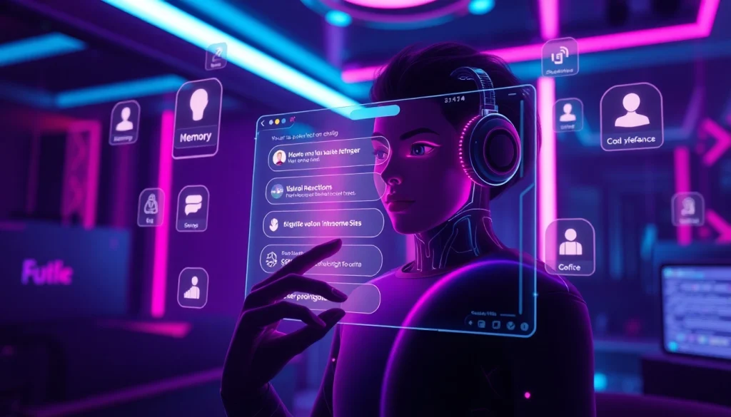 Engaging interaction with a modern NSFW AI chatbot interface showcasing advanced features