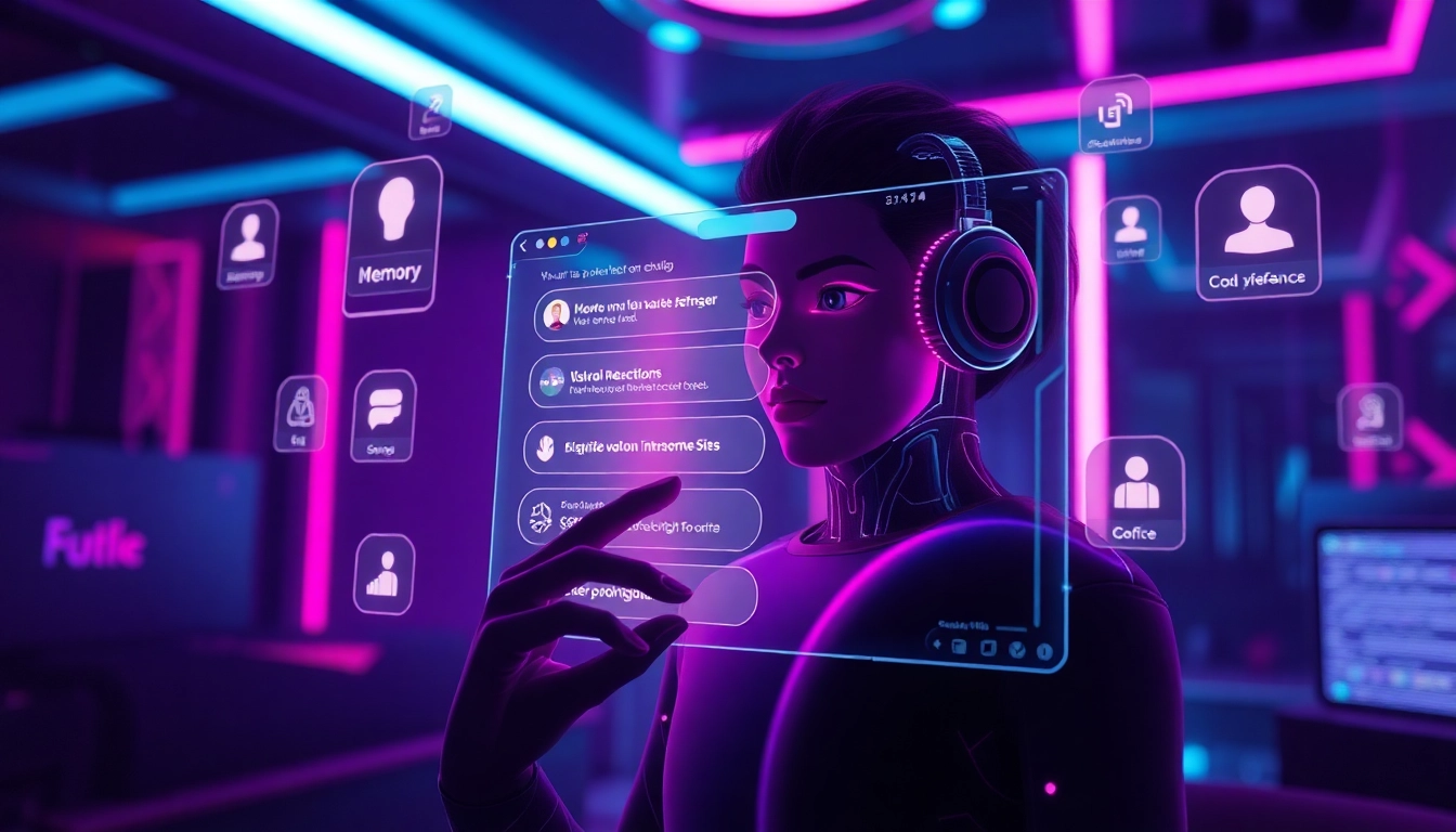 Engaging interaction with a modern NSFW AI chatbot interface showcasing advanced features