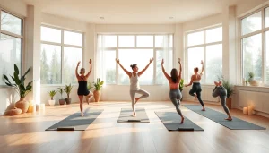 ホットヨガ おすすめ リラックスしたスタジオ環境で様々な参加者がヨガを実践しています