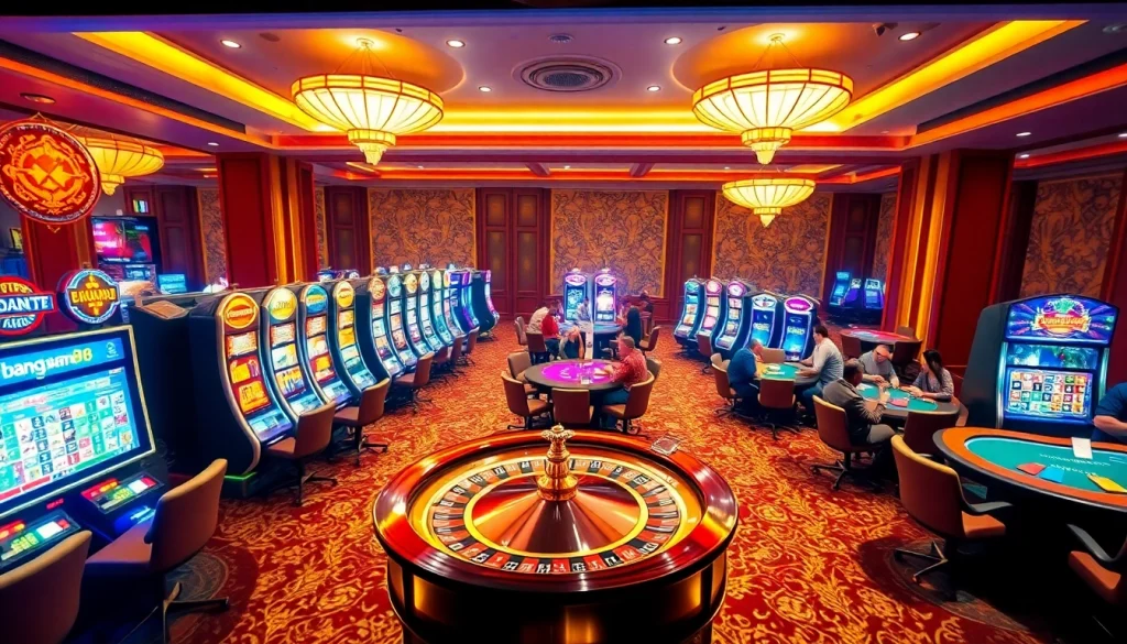 Bangsawan88 offers an exciting casino atmosphere filled with vibrant slot machines and poker action.