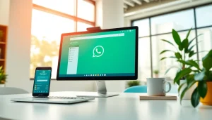 Engaging view of WhatsApp Business CRM interface on a modern digital workspace.